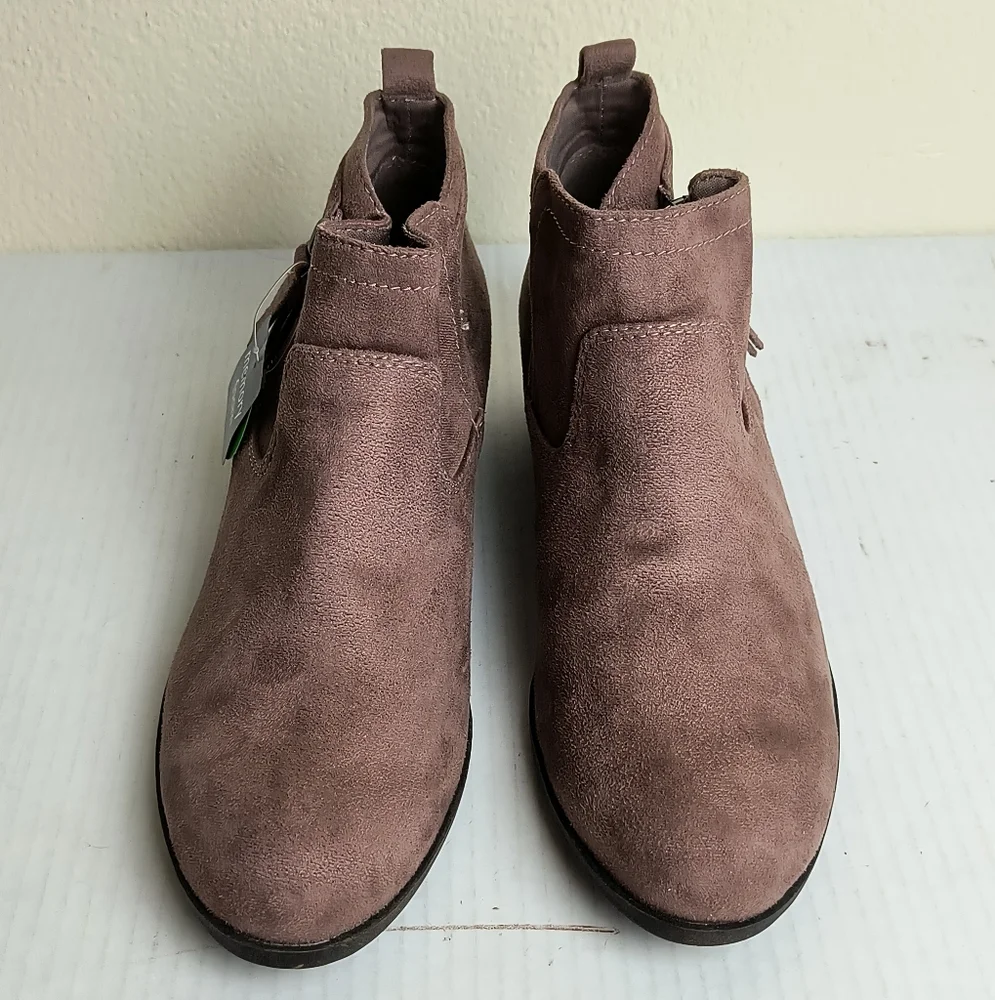 Az Garrity 9.5M Mauve Ankle Booties Side Zip Pull-on - Picture 6 of 11